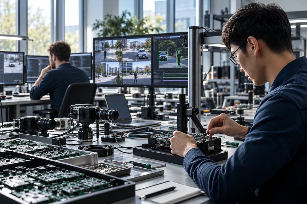 Video circuit boards and soldering equipment in an engineering lab